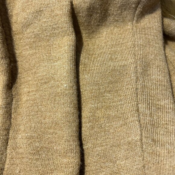 Womens Minnie Rose Brown Merino Wool Blend Racoon Fur Collar Cardigan Sweater M - Picture 13 of 13